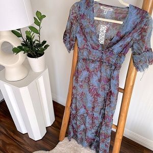 URBAN OUTFITTERS Floral, Rough Hem, Slit Dress. NEVER Worn, Tags Attached.